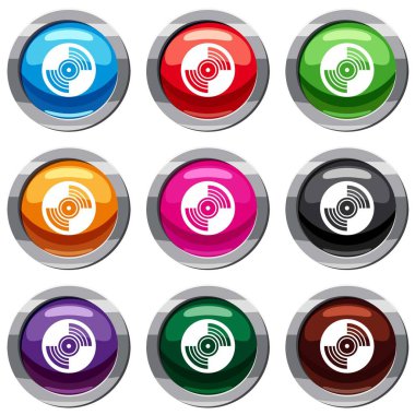 Gramofon vinil Lp kayıt 9 koleksiyonu ayarla