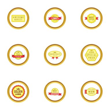 Madalya Icons set, karikatür tarzı