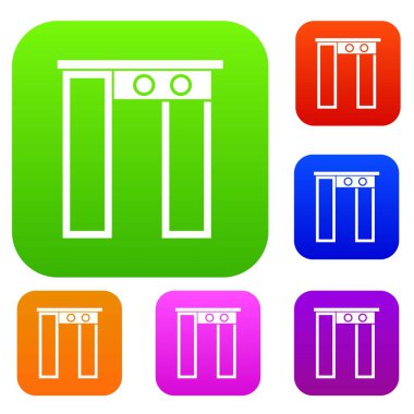 Havaalanı'nda güvenlik kapısı koleksiyonu ayarla