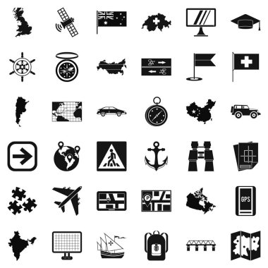 Gezinti Icons set, basit tarzı
