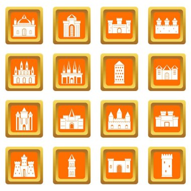 Kuleleri ve kaleler simgeler turuncu ayarla