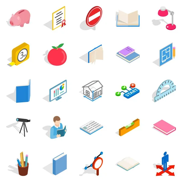 Sciential icons set, isometric style — Stock Vector