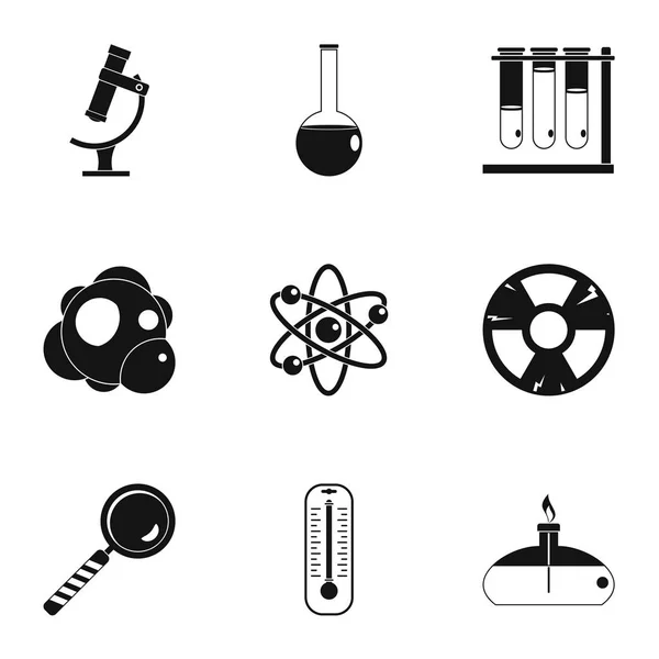 Χημεία σύνολο εικονιδίων, απλό στυλ — Διανυσματικό Αρχείο