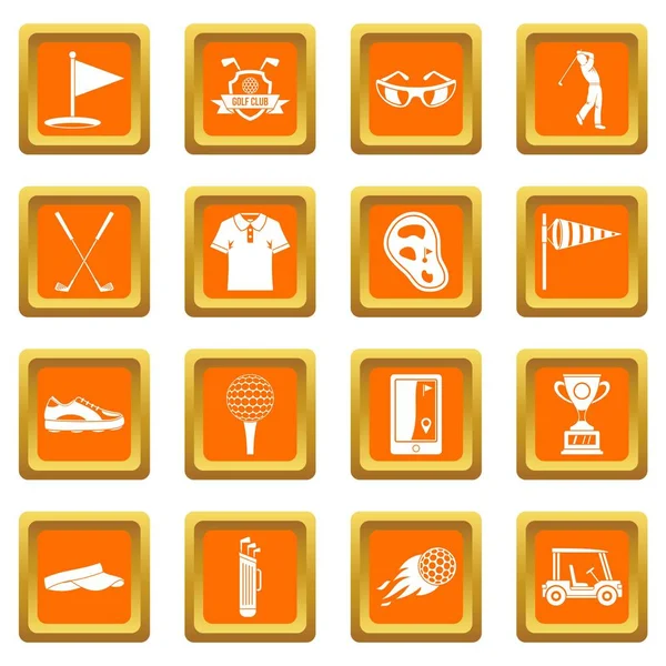 Turuncu Golf öğeleri Icons set