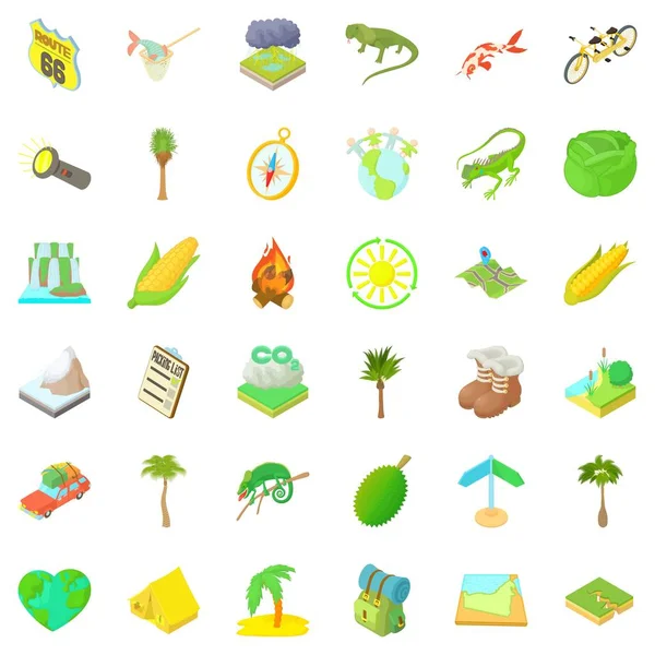 Orman Icons set, karikatür tarzı dinlenmek