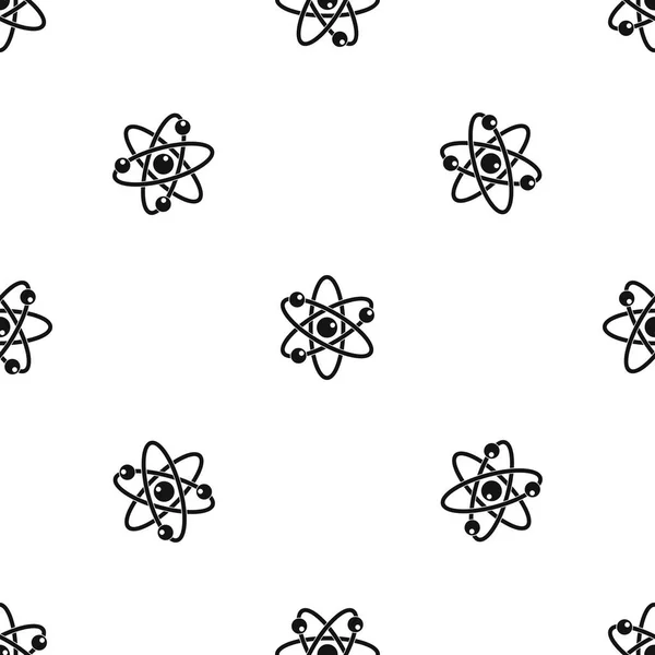 Atom with electrons pattern seamless black — Stock Vector