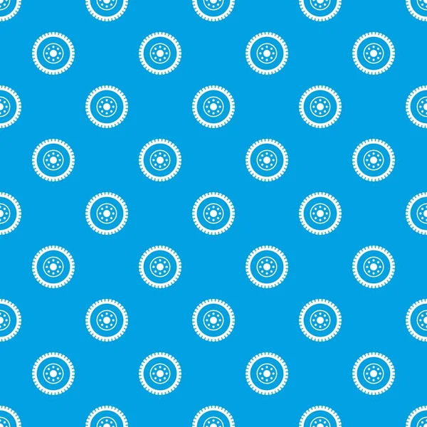 Gear wheel pattern seamless blue — Stock Vector