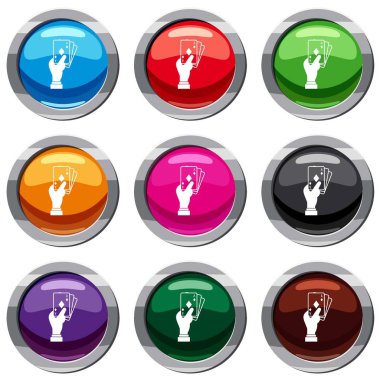 El tutma iskambil 9 koleksiyonu ayarla