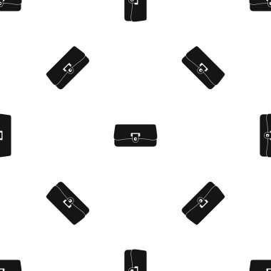 Küçük Cüzdan modeli tekrarlamak sorunsuz herhangi bir tasarım için siyah renkte. Vektör geometrik çizim