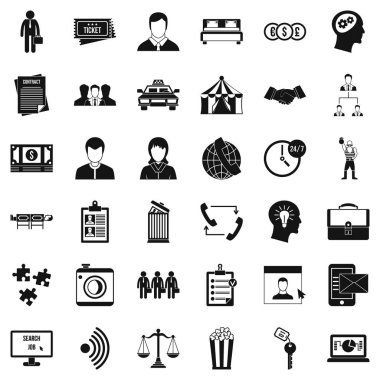 İş Icons set, basit tarzı ürününün