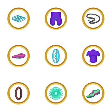 Bisiklet Icons set, karikatür tarzı