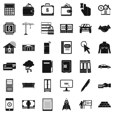 Al bir kredi Icons set, basit tarzı