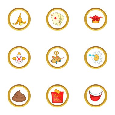 Şaka Icons set, karikatür tarzı