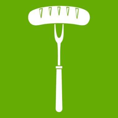 Sosis barbekü çatalı simgesi yeşil