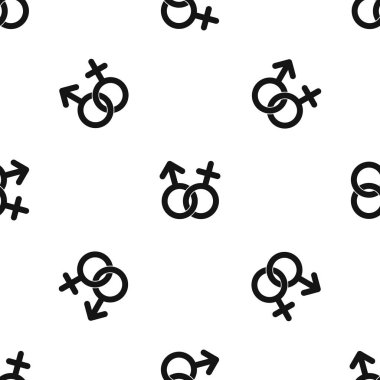 Cinsiyet sembolü desen sorunsuz siyah