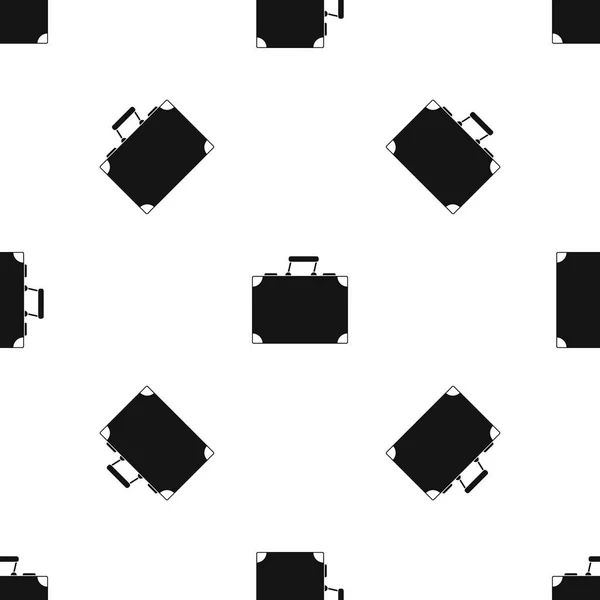 旅行バッグのパターンを任意のデザインのブラック カラーではシームレスに繰り返します ベクトルの幾何学的な図 — ストックベクタ
