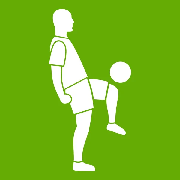 Soccer player man icon green — Stock Vector