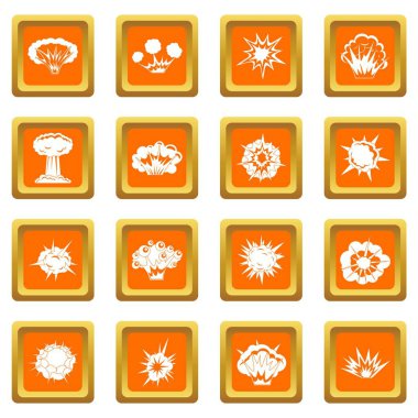Turuncu patlama Icons set