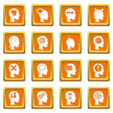 Kafa logolar simgeler kümesi turuncu