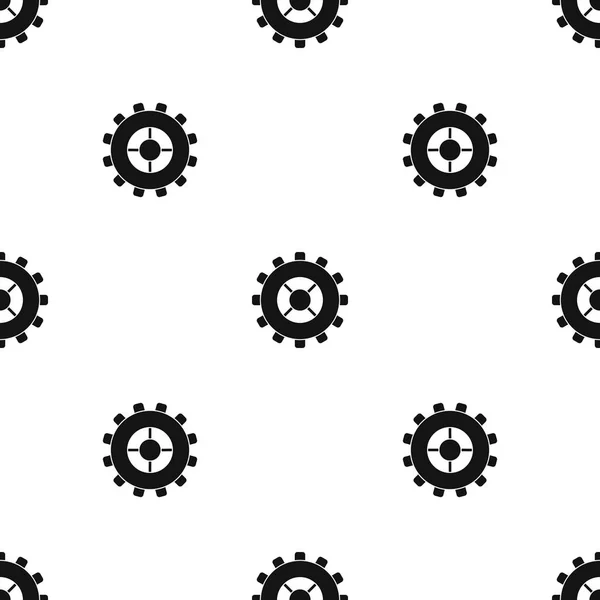 Gear pattern seamless black — Stock Vector