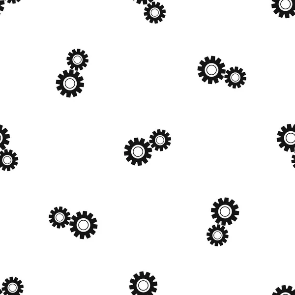 Two gears pattern seamless black — Stock Vector