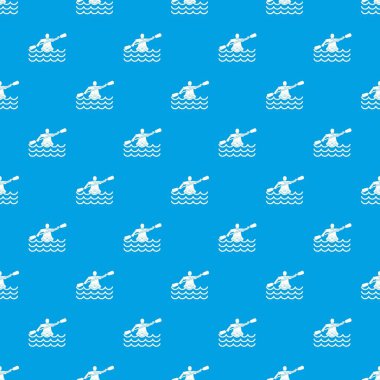 Bir kano desen kesintisiz mavi Erkek atlet