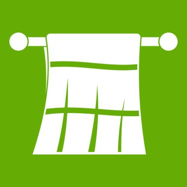 Havlu üzerinde yeşil bir askı simgesi