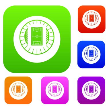 Yuvarlak Stadyumu üstten görünüm koleksiyonu ayarla