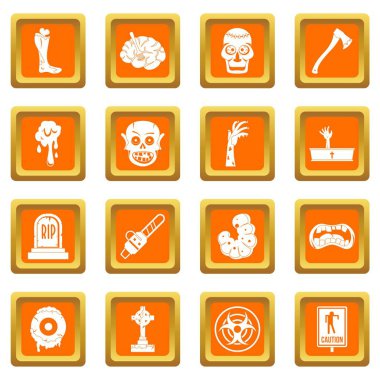 Turuncu zombi Icons set