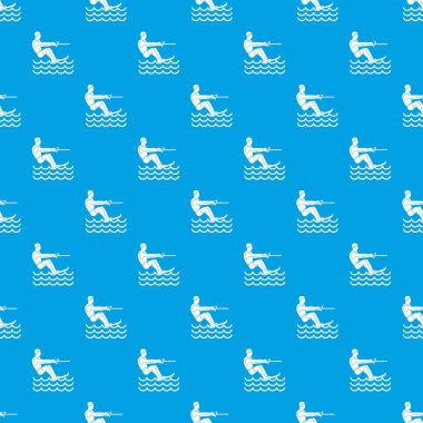 Su kayağı adam desen kesintisiz mavi