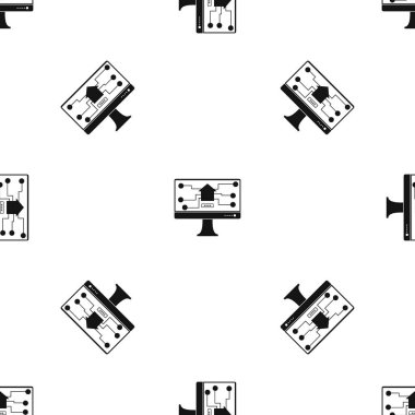 Monitör çip desen sorunsuz siyah