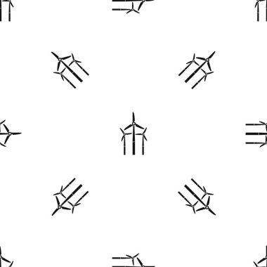 Yel değirmeni desen sorunsuz siyah