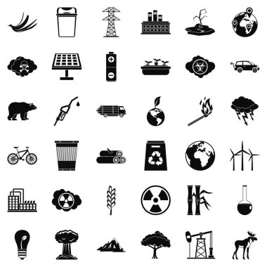 Ekoloji Icons set, basit tarzı korunması