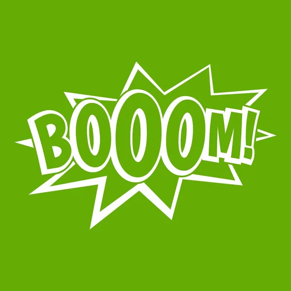 Boom, explosion bubbla ikonen grön — Stock vektor
