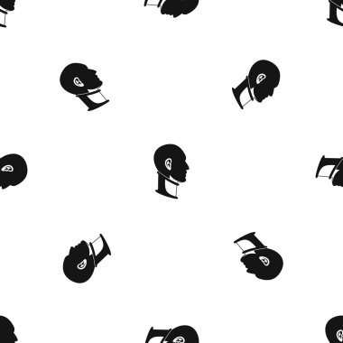 Servikal yaka desen sorunsuz siyah