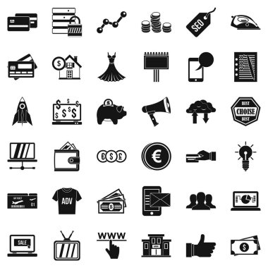 Simgeler kümesi, basit tarzı online satın alma