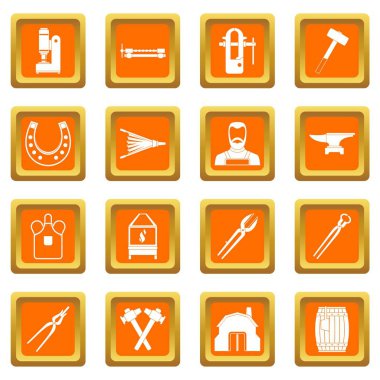Turuncu demirci Icons set