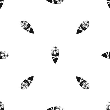 Lale çiçek deseni sorunsuz siyah buket