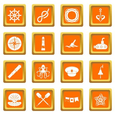 Turuncu deniz Icons set