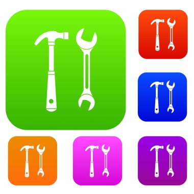 Çekiç ve anahtar koleksiyonu ayarla