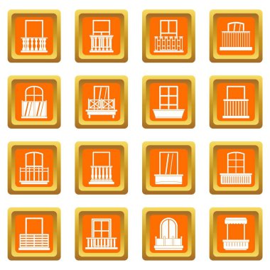 Turuncu pencere formları Icons set