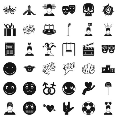 Vurguladı duygu Icons set, basit tarzı