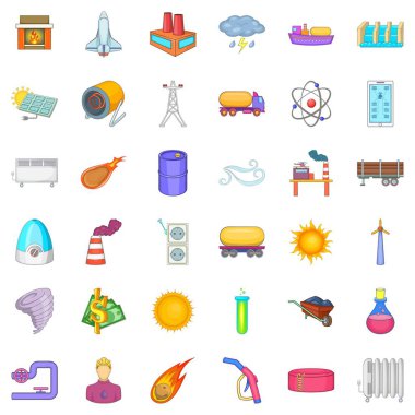 Kaydet enerji simgeler kümesi çizgi film tarzı