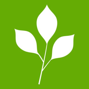 Kiraz simgesi yeşil yaprakları