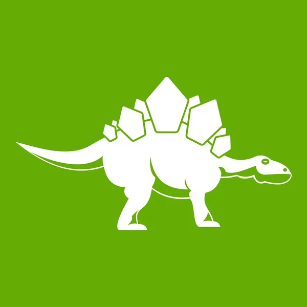 Ícone de dinossauro Stegosaurus verde — Vetor de Stock