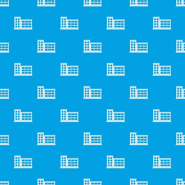 Industrial factory building pattern seamless blue