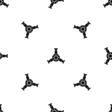 Yuvarlak mekanik ayrıntı desen sorunsuz siyah