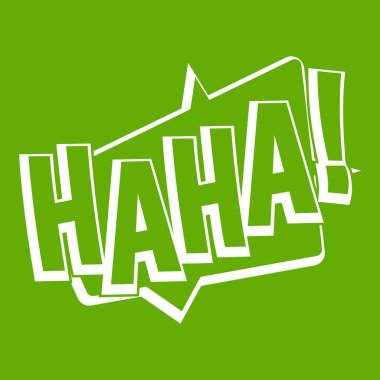 Haha, komik metin ses efekti simgesi yeşil