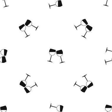 İki şarap kadehi sorunsuz siyah desen