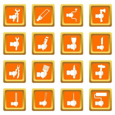 Turuncu El aracı Icons set